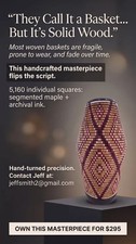 Basket Weave Illusion Wooden Vase