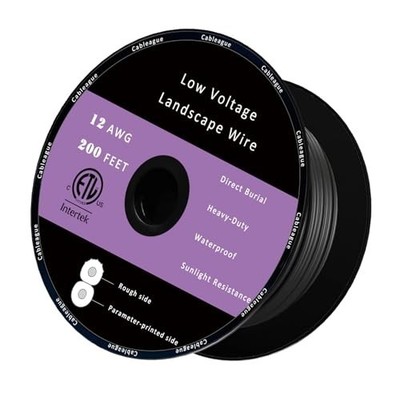 200FT LOW VOLTAGE 12/2 CABLE LANDSCAPE BURIAL COPPER WIRE OUTSIDE LIGHTI 2 CORE