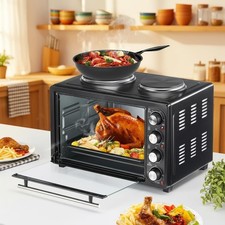 36L Mini Oven with Double Hotplate & Electric Grill Portable Table Top Cooker UK