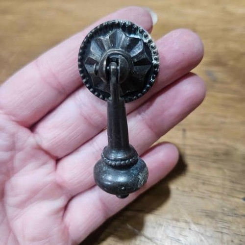 Vintage Brass Drop Pull Furniture Handle