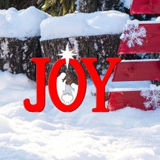 Outdoor Joy Nativity Set Xmas Decorations Holiday Weather Resistant Landscape 3