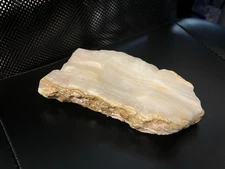 Vintage Mid Century Onyx Marble Solid Stone Heavy Cigar Ashtray Rough Edges