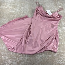 Kaywide Pink Satin Draped Maxi Dress XL New With Tags