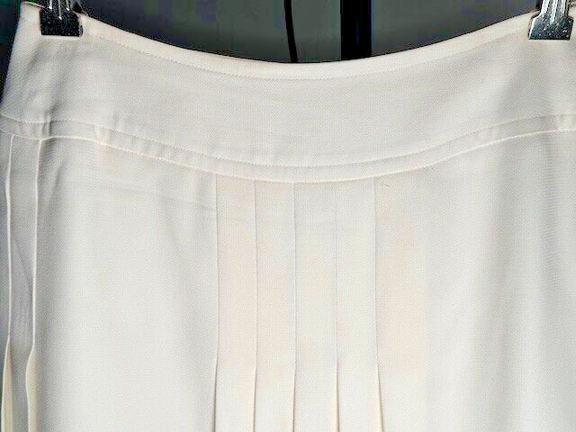 YVES SAINT LAURENT Rive Gauche gonna plissettata avvolgente vintage CREMA taglia FR 38