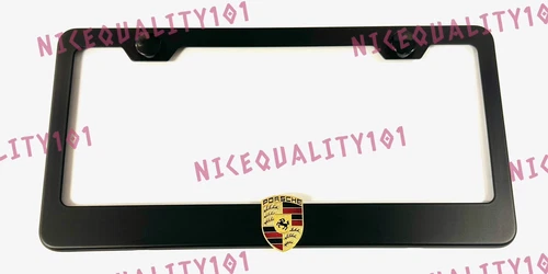 3D Carrera Cayenne 911 Stainless Steel Black Finished License Plate Frame