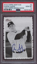 2018 Topps Heritage 1969 Deckle Edge 4 Aaron Judge PSA 10 Gem Mint