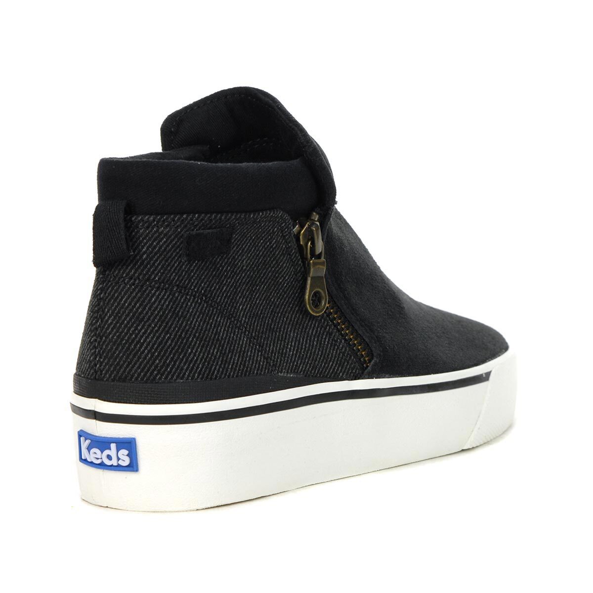 Keds Women's Cooper Zip Bootie Suede/Canvas Rain Boot Black 10 for sale