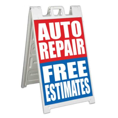 AUTO REPAIR FREE ESTIMATES Signicade 24x36 Aframe Sidewalk Sign Banner Decal