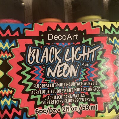 black light neon decoart value pack 6pack