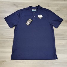PGA Tour Polo Shirt Men's Medium Navy 2 Button New Collar New
