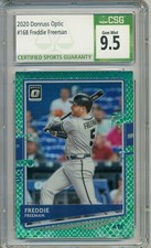 2020 DONRUSS OPTIC CHOICE GREEN DRAGON PRIZM FREDDIE FREEMAN 74/84 CSG 9.5 GEM