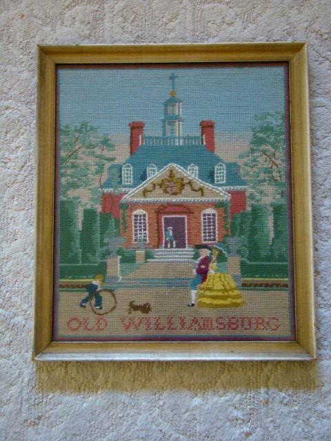 フランスアート　額縁セット　NEEDLEPOINT Vintage Vintage Framed Needlepoint
