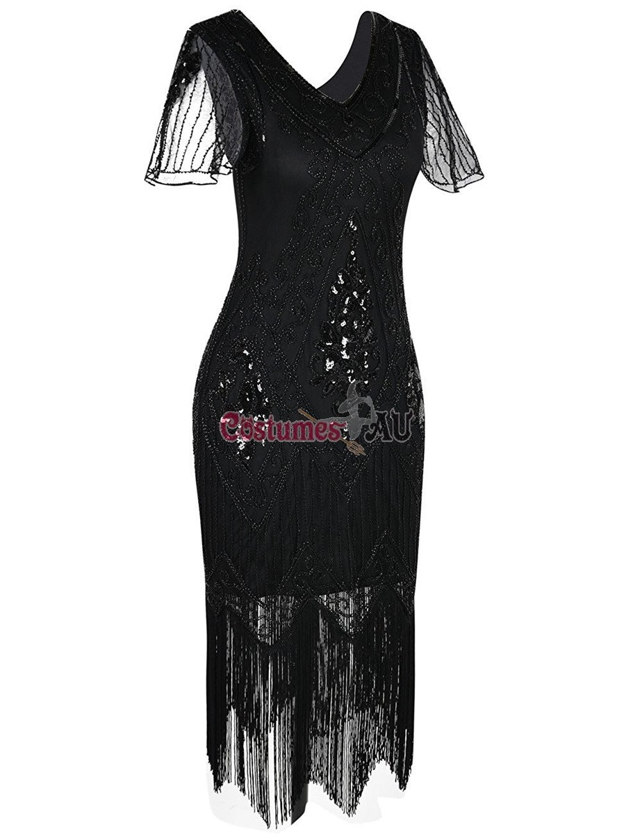 1920s Zita Gatsby Dress In Black – Flapper Boutique - Foto 2