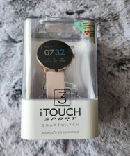 NEW iTouch Sport Fitness Smartwatch 43mm - Rose Gold Bluetooth Health Monitor