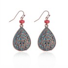 Gypsy Earrings Copper Verdigris Patina Boho blue green ethnic retro tribal drop