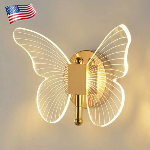 LED Butterfly Bedside Wall Light Creative Wall Sconce Lamp Bedroom Home Fixtures