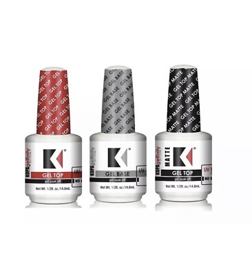 Kupa Gelfinity Gel TOP COAT, BASECOAT, MATTE UV/LED Cure Soak Off .5oz NEW 3PCS