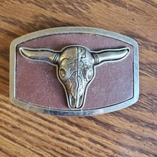 Longhorn Steer Skull Belt Buckle