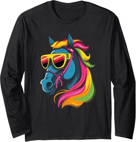 Funny Horse Racing Cool Sunglasses KY Derby Jockey Costume Long Sleeve T-Shirt