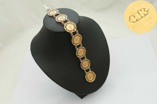Bracelet Vintage Manchette Mancadori - Or Jaune 18 Carats, Design Italien La Squadra, Années 1960, Rare