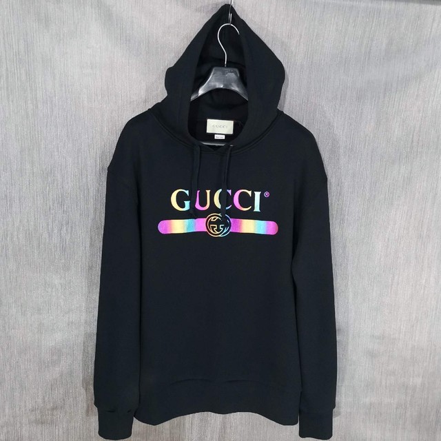 gucci iridescent logo hoodie