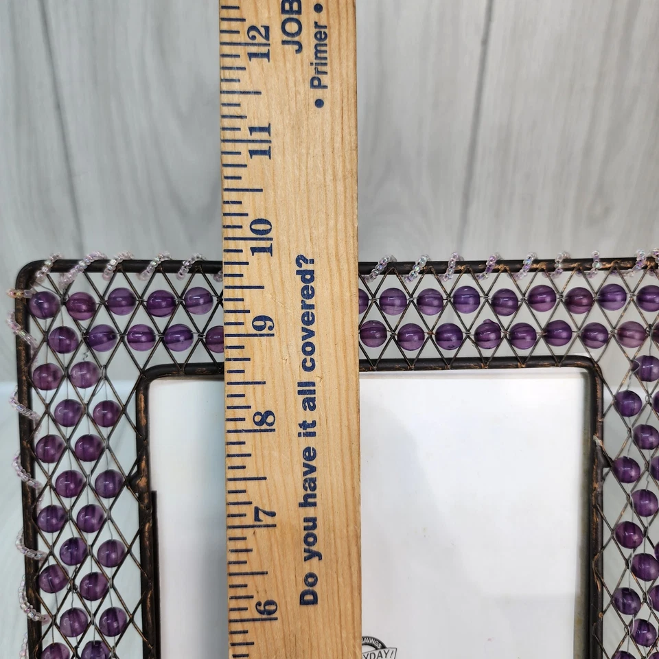 Marco de fotos caballete para marco de fotos 5x7 púrpura cuentas hippie boho elegante marco de 8x10 Foto 3 de 4