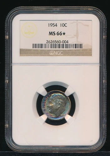 1954 Roosevelt Dime MS 66* Star NGC Graded Coin 10c (A106) GCF