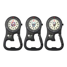 Halloween Carabiner Quartz Analog Useful Bottle Opener Luminous FOB Pocket Watch
