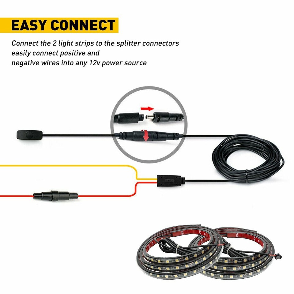 60" LED Cargo Bed Light Strip Kit For Ford F150, F250, F350 Trucks - 2X Pack, Waterproof