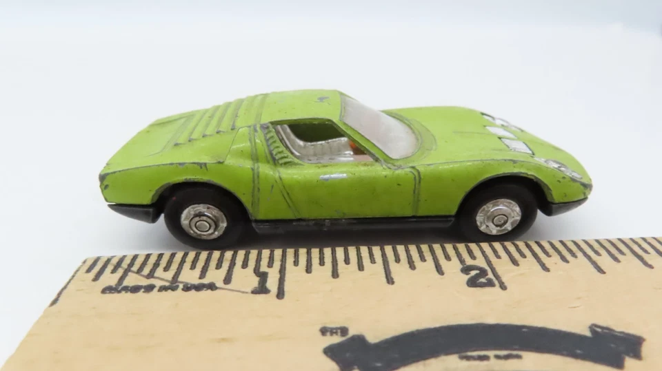 Vintage Playart Lamborghini Miura Lime Green Diecast Toy Car Hong Kong - Image 2 of 4
