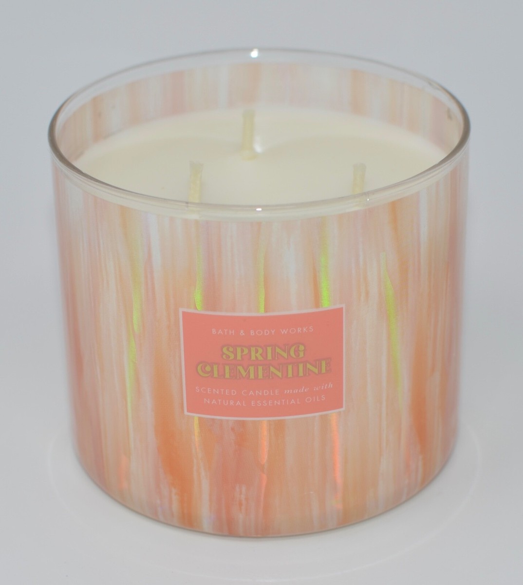 BATH & BODY WORKS SPRING CLEMENTINE SCENTED CANDLE 3 WICK 14.5OZ