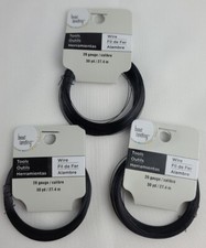 Brass Bead Landing 26 Gauge Black Wire lot Of Three 30 Yard Rolls 