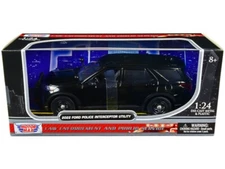 1/24 MotorMax 2022 Ford Police Interceptor Utility Unmarked Black 76990