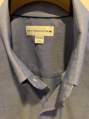CUTTER&BUCK Mens Blue Button Up In XLT. White Buttons. - Picture 2 of 7