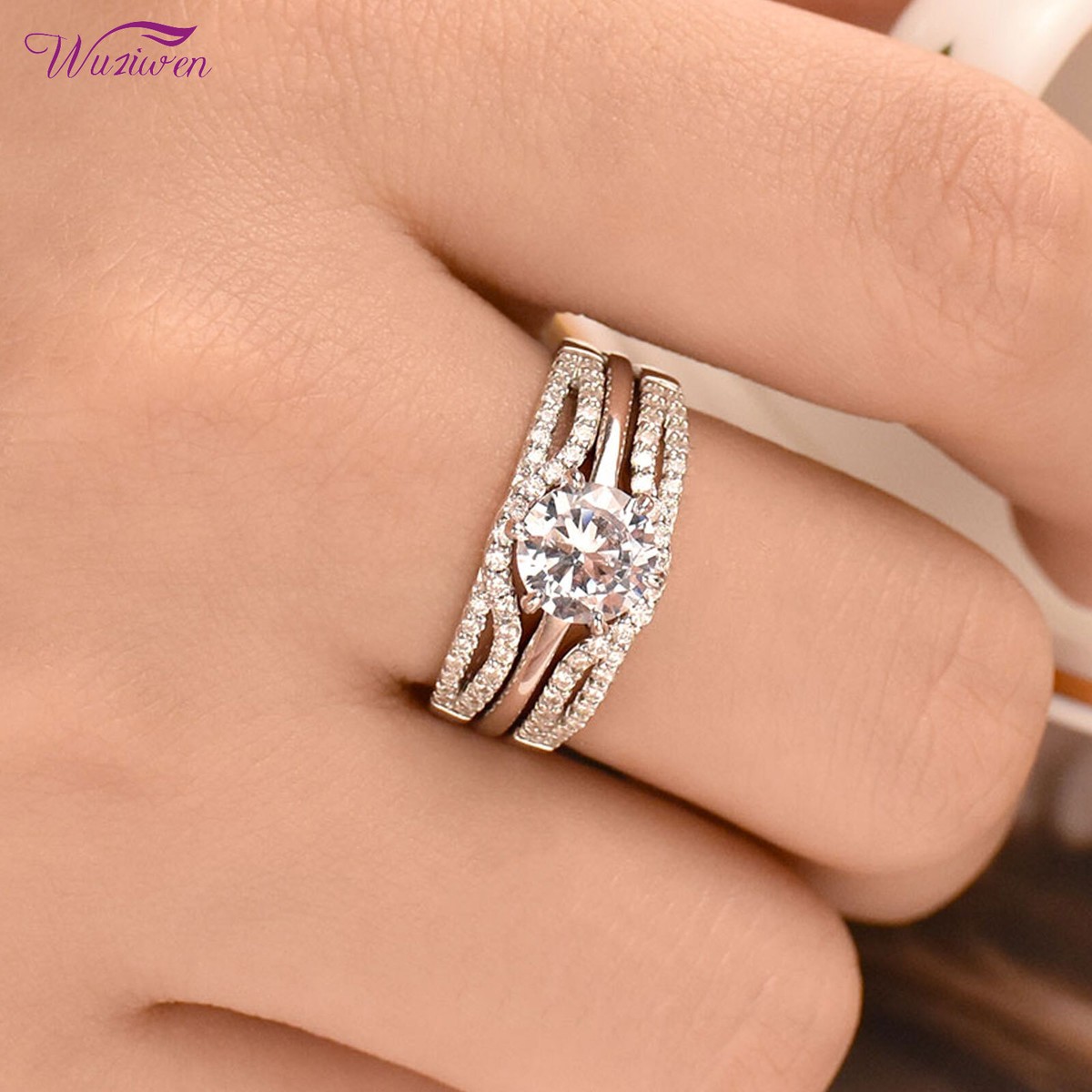 Make Rings Smaller In Seconds Wuziwen Halo Pear Cut Wedding Ring