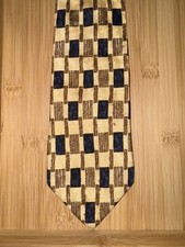 BROOKS BROTHERS Beige Multicolor Geometric Silk Men's Business Tie 60L 3.5W EUC