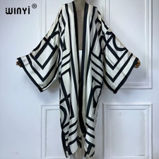 Africa Boho Print Kimonos African Dresses for Woman Cardigans Beach Outfits Kaft