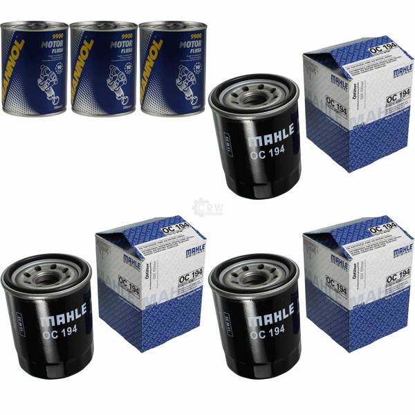 3X Original Mahle / Knecht ÖLfilter OC 194 + 3X SCT Motor Flush MotorspüLung-image
