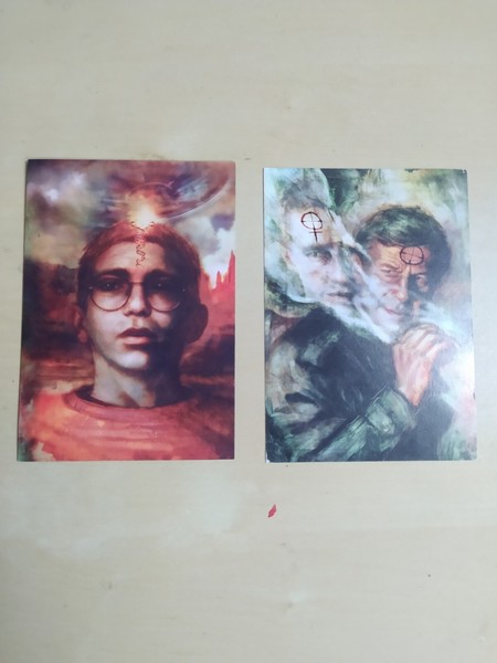 X-FILES / EXPEDIENTE-X VINTAGE 2 CARD SET POSTCARD POSTAL INSERT SPAIN