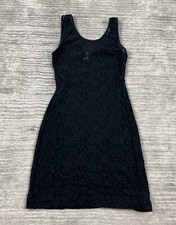 Calvin Klein Slip Dress Womens Small Black Sleeveless Lace Nylon Made in USA