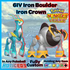 Iron Crown Iron Boulder 6IV Pokemon Scarlet & Violet 🚀Fast🚀 Indigo Disk