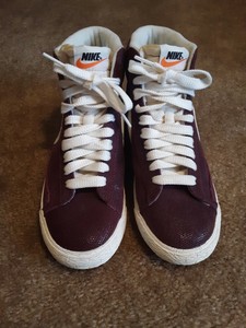 burgundy nike high tops