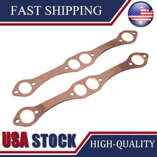 Sbc Oval Port Copper Header Exhaust Gaskets Reusable For Chevy 305 327 350 383 Sbc Oval Port Copper Header Exhaust Gaskets Reusable For Chevy 305 327 350 383