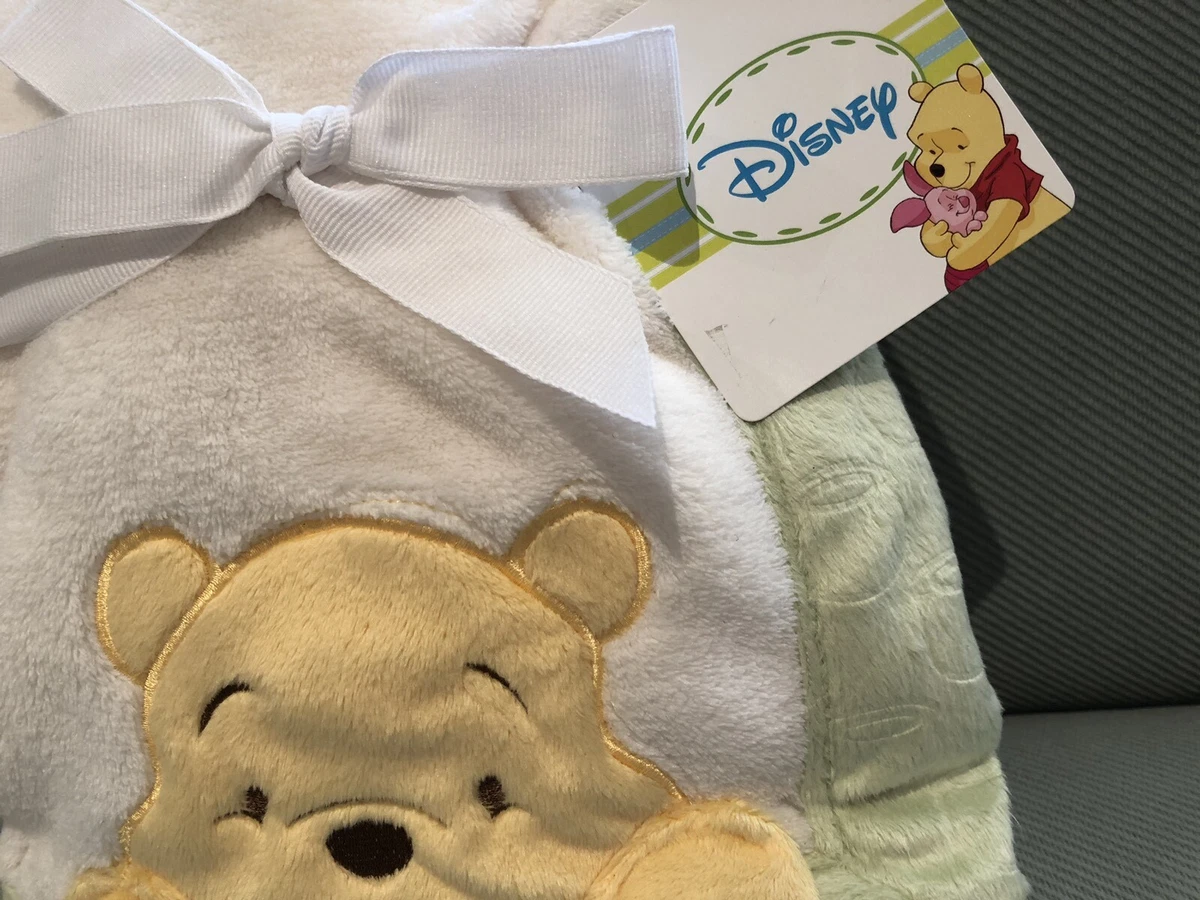 Disney Baby Winnie the Pooh Hugs Gray Soft Fleece Baby Blanket