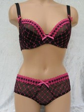 30DD BRA SIZE 10 KNICKERS SET BLACK PINK CURVY KATE ANGEL MESH FREEPOST BNWT