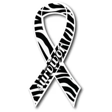 Magnet Me Up Zebra Carcinoid Survivor Ribbon Car Magnet Decal Heavy Duty Waterpr