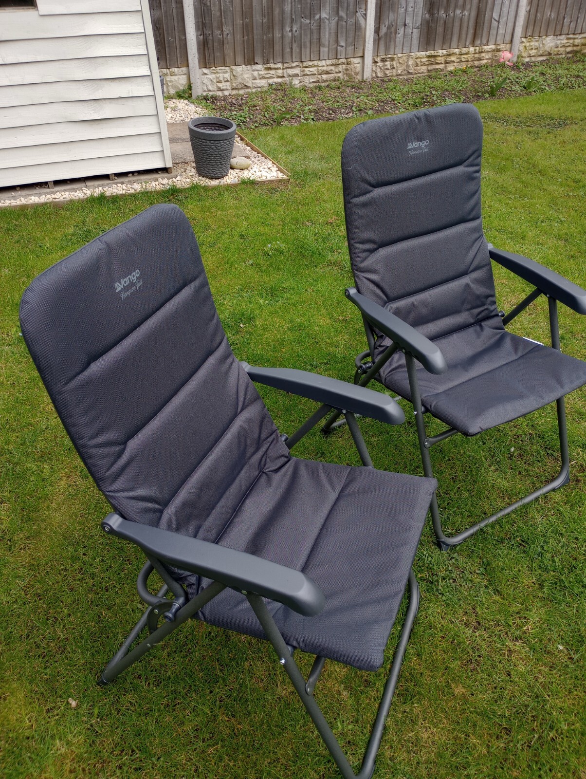 Two Vango Hampton Tall Reclining Camping Caravan Campervan Chairs eBay