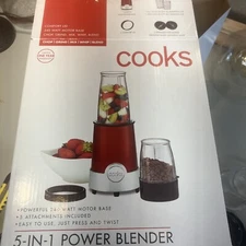 Cooks JCPenney 5-in-1 Power Blender Red, Powerful 240 Watt Motor Base XJ-11401B1