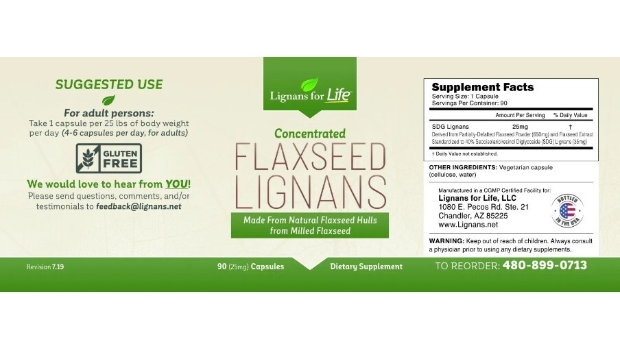 Concentrated Flaxseed Lignan 25mg 90 Cap SDG lignan With Organic