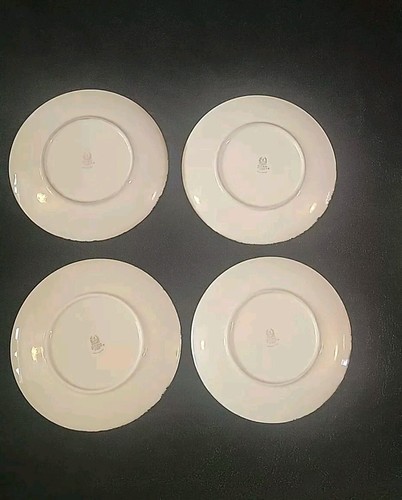 SET OF 4 LENOX CHINA WESTWIND X407 LEAVES GOLD TRIM 7 7/8" SALAD PLATES~VINTAGE~ - Picture 5 of 7